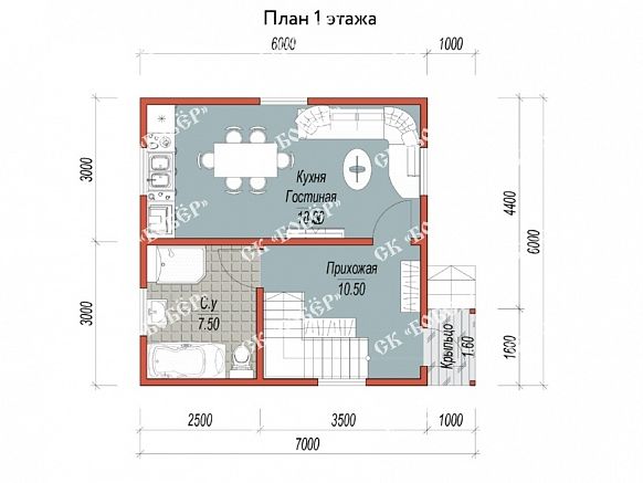 Брусовой сруб 6х6. фото