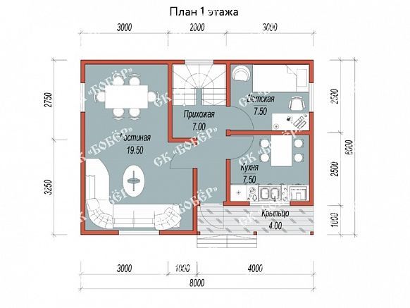 Дом из бруса 6х8. фото