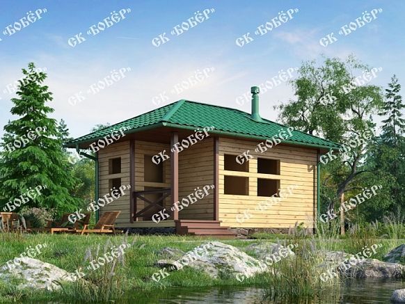 Сруб бани из бруса 4х6