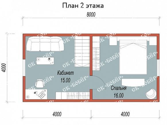 Сруб из бруса 6х8. фото
