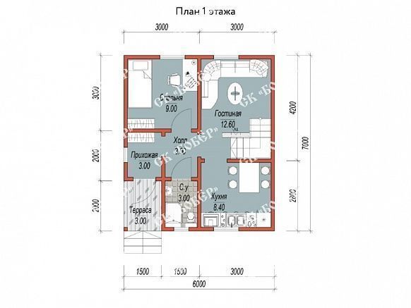 Сруб из бруса 6х7. фото